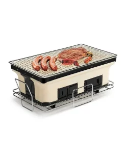 Outlet 💯 Healthy Choice Portable Hibachi Tabletop Grill Dual Charcoal BBQ Chambers In Beige 😍 -Cuisinart Shop unnamed file 1272