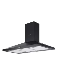 Coupon ⭐ Devanti Range Hood Rangehood 90cm 900mm Kitchen Canopy LED Light Wall Mount Black 😀