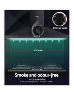 Coupon ⭐ Devanti Range Hood Rangehood 90cm 900mm Kitchen Canopy LED Light Wall Mount Black 😀 -Cuisinart Shop unnamed file 740