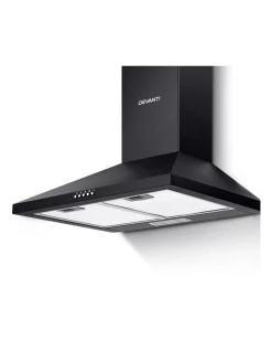 Cheap 🎉 Devanti Rangehood Range Hood 600mm Filter Included Black Stainless Steel Canopy LED Light Kitc 🎉